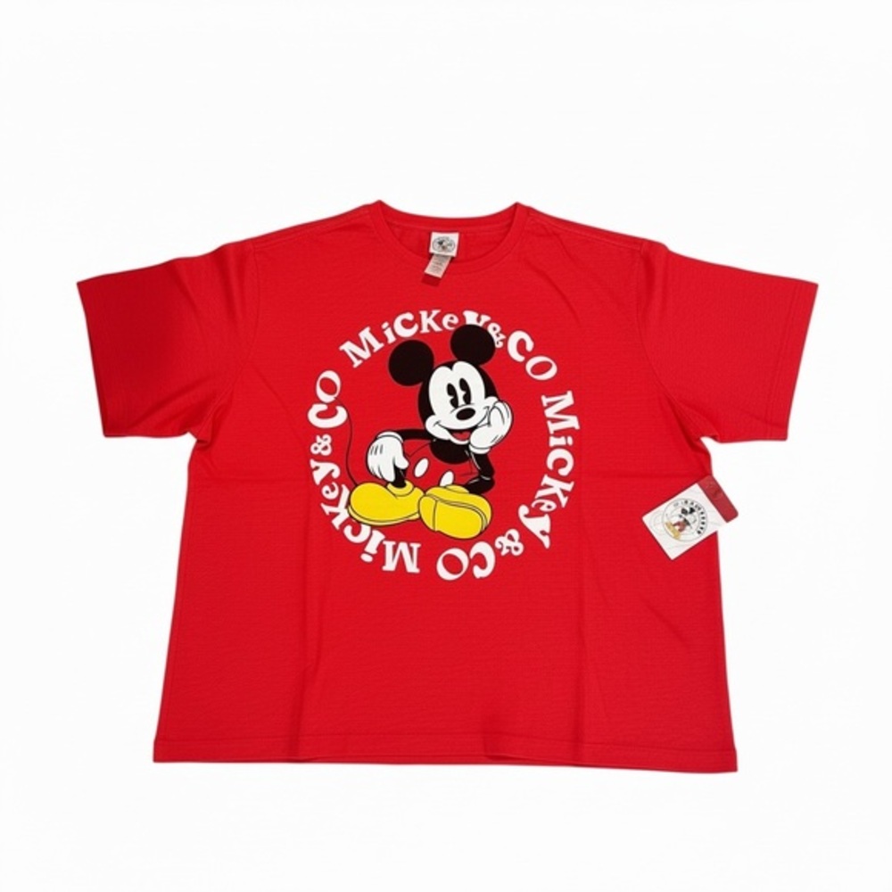 Disney Adult Mickey Mouse Red Graphic T-Shirt- Size 1X
